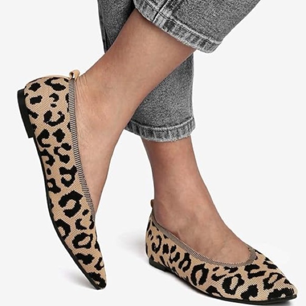 🆕 Women’s Pointed Toe Flat Shoes Knit Texture Slip-On Ballet Loafers Shoes 9